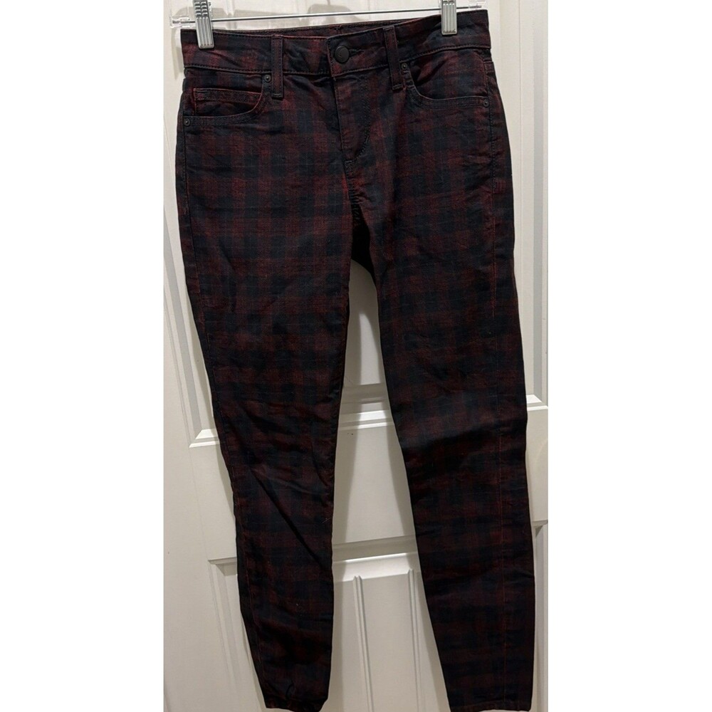 Joes Womens Mid Rise Skinny Ankle Plaid Pants Size 24 Grunge